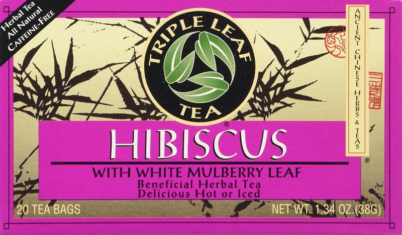 Triple Leaf Tea Bags Hibiscus White Mulberry, 1.34 Oz, 20 Count - Image 1